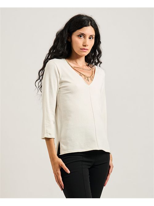 Silvian Heach women's sweater with chain SILVIAN HEACH | GPA25128MAOFF WHITE